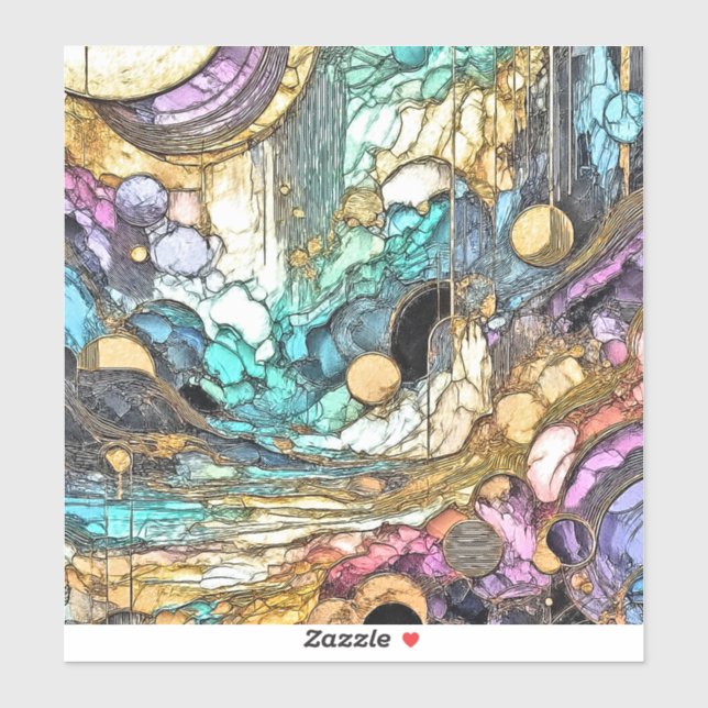 Pegatina Fliesender Goldfluss (Hoja)