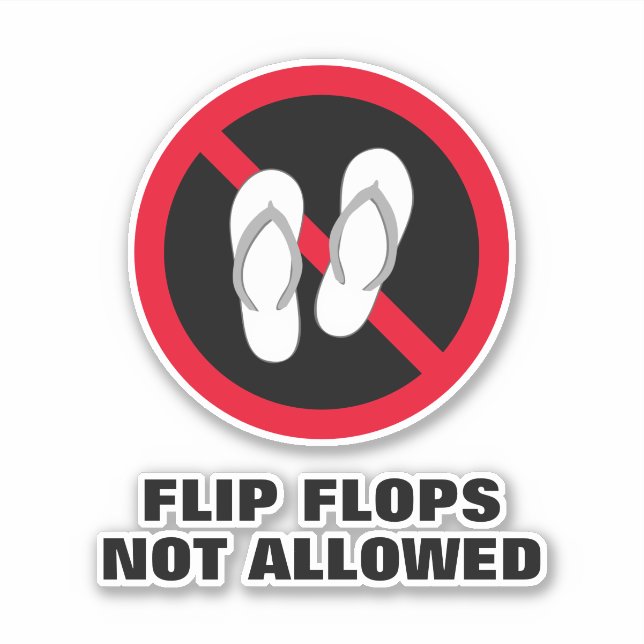 Pegatina Flip Flops no permitido personalizado de signos pe (Anverso)
