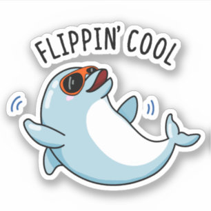 Pegatina Flippin Guay Funny Dolphin Pun