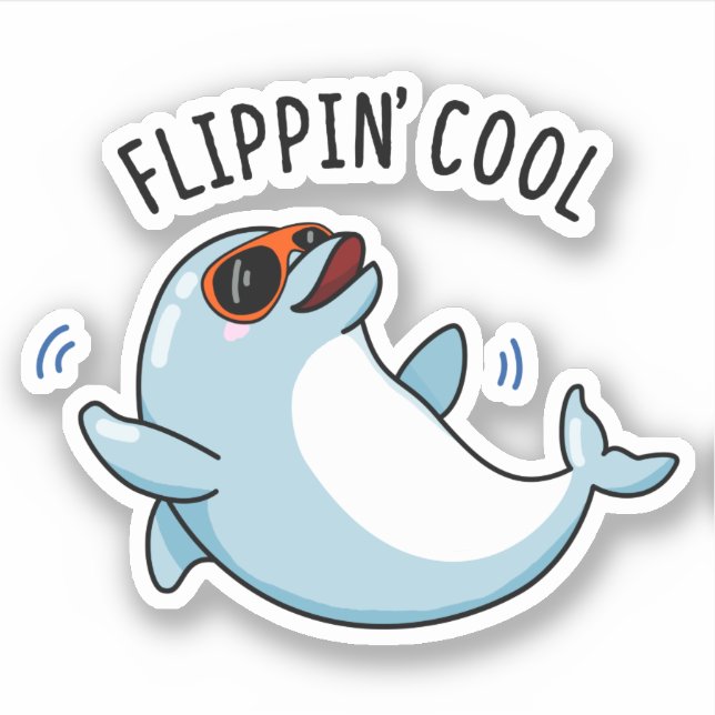 Pegatina Flippin Guay Funny Dolphin Pun (Anverso)