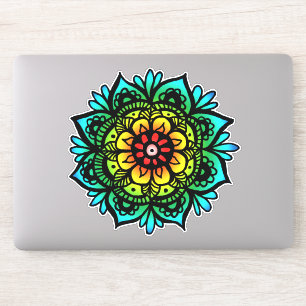 Pegatina Flor arco iris Mandala