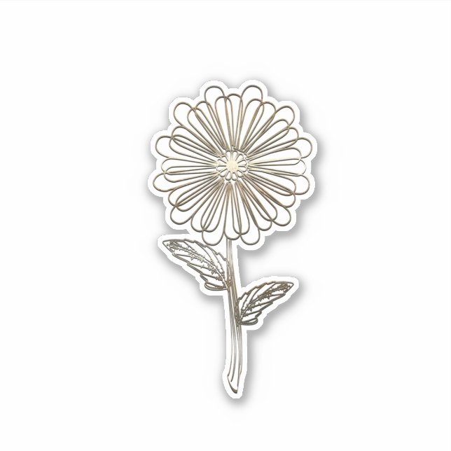 Pegatina Flor Aster Gold (Anverso)
