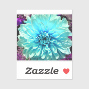 Pegatina Flor azul claro de Dahlia