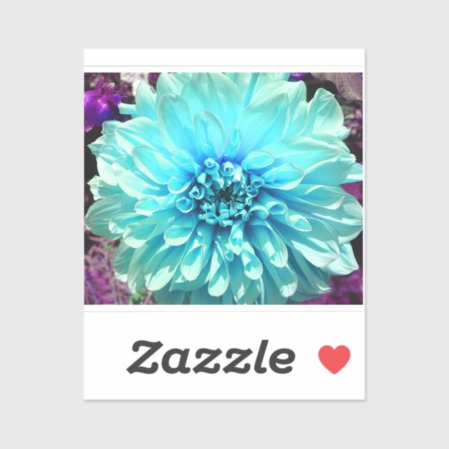 Pegatina Flor azul claro de Dahlia (Hoja)