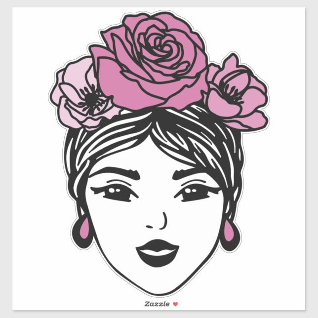 Pegatina Flor Bandana Messy Bun (Hoja)