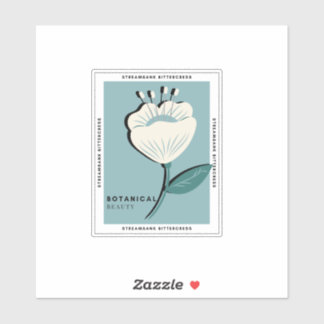 Pegatina Flor blanca de avestruz