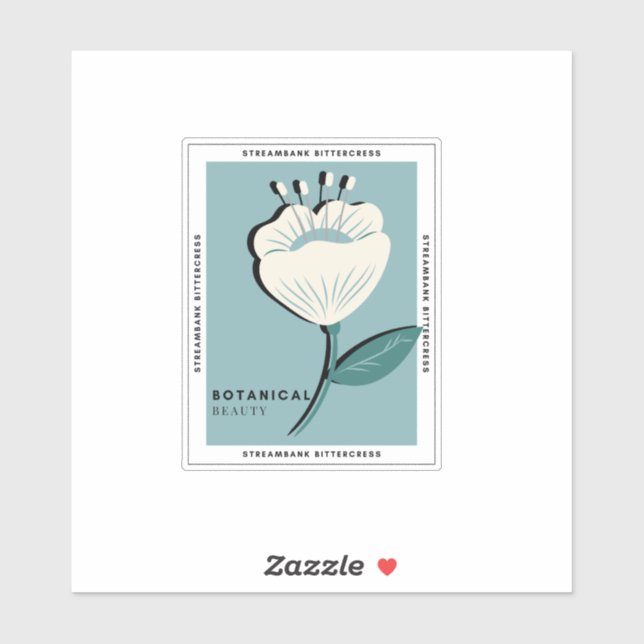 Pegatina Flor blanca de avestruz (Hoja)