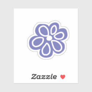 Pegatina Flor Blanca de Periwinkle Retro