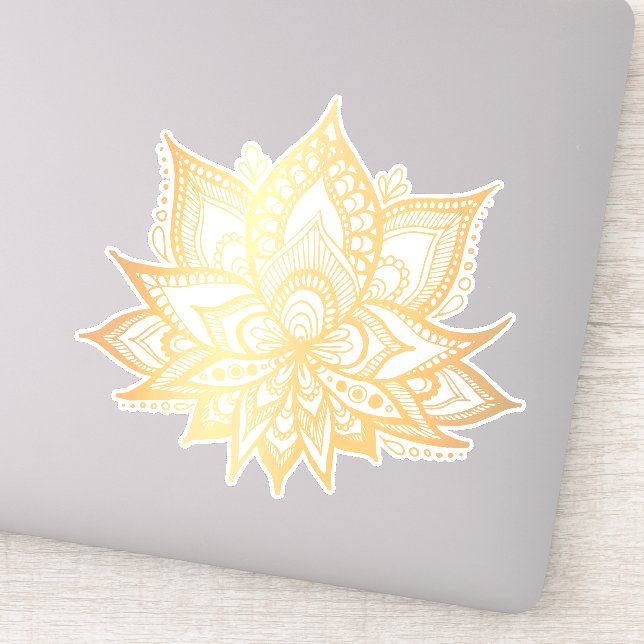 Pegatina Flor Boho Gold Lotus (Detalle)