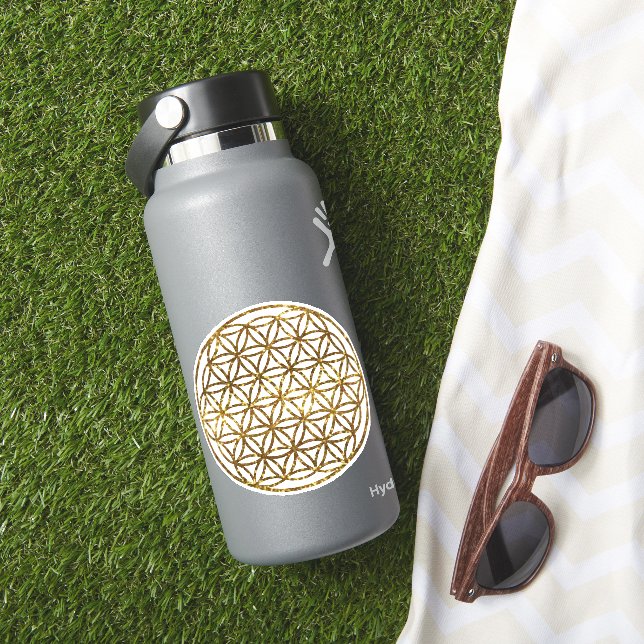 Pegatina Flor brillante dorada de vida (HydroFlask Insitu)