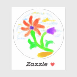 Pegatina Flor brillante y alegre