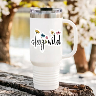 Pegatina Flor de Afirmación Salvaje   Sticker de Corte