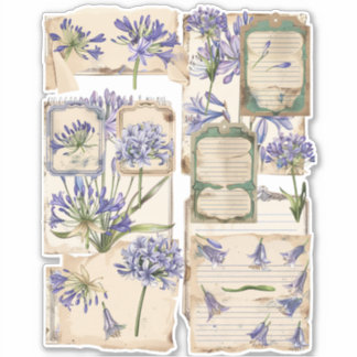 Pegatina Flor de agapanthus Fussy Cortar Ephemera 2