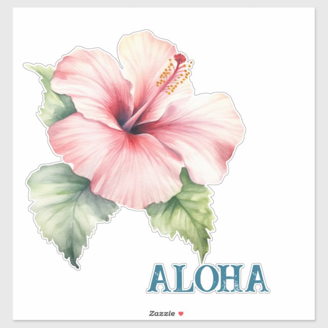 Pegatina Flor de Aloha Hibiscus (Hoja)