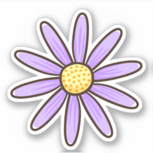 Pegatina Flor de bonito margarita morada