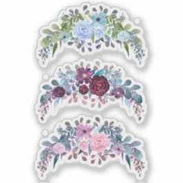 Pegatina Flor de color de agua floral floral wreath retro v