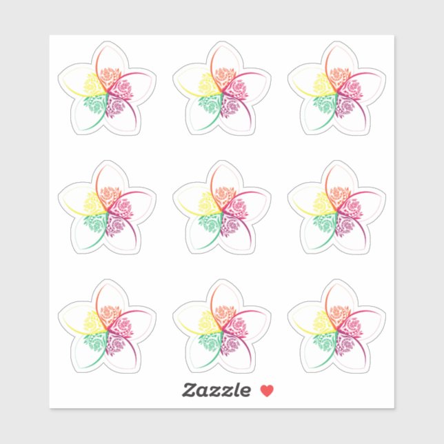 Pegatina flor de isla (Hoja)