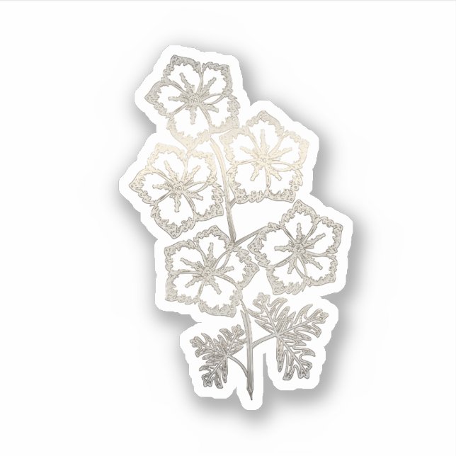 Pegatina Flor De Larkspur De Oro (Anverso)