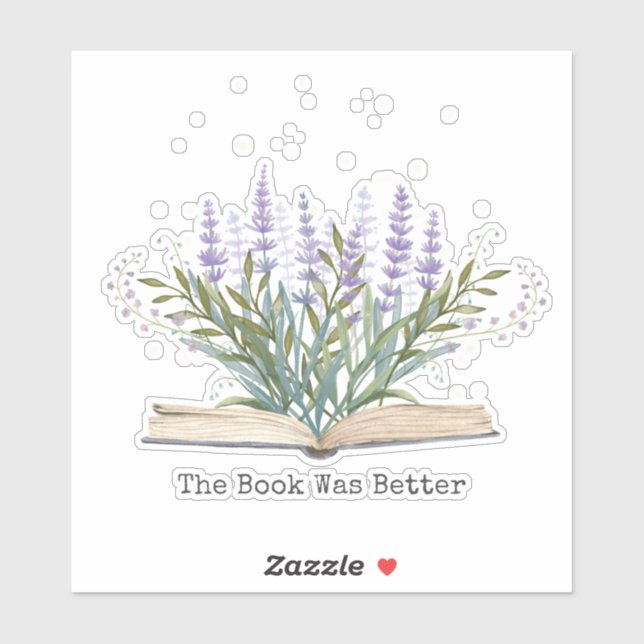 Pegatina Flor de lavanda crece a partir de la cita de lectu (Hoja)