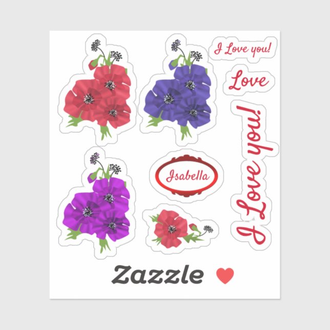 Pegatina flor de moda, flores (Hoja)