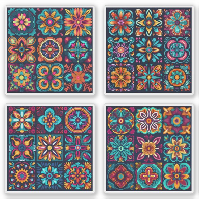 Pegatina Flor de mosaico 17 - 20 (Anverso)