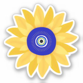 Pegatina Flor de ojos malvada de girasol suave
