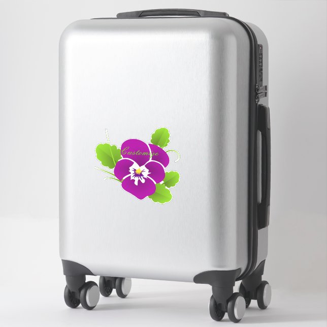 Pegatina Flor de Pensamiento Morado Thunder_Cove (Maleta)