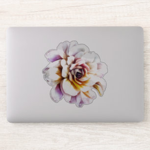 Pegatina Flor de rosa de acuarela blanca