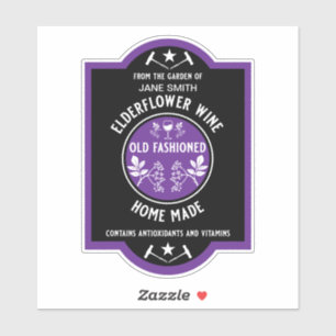 Pegatina Flor de saúco casera personalizada