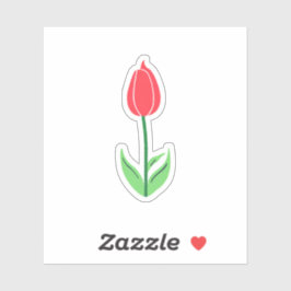 Pegatina Flor de Tulip Rojo
