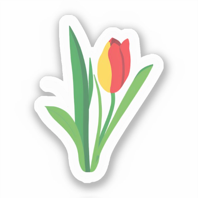 Pegatina Flor de Tulipán | Floral Bonito (Anverso)