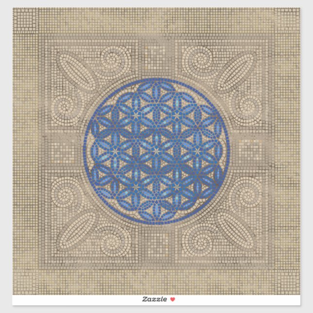 Pegatina Flor de vida Mosaic Tile Ornament N2 (Hoja)