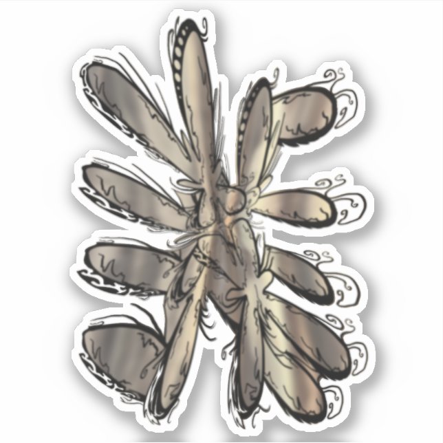 Pegatina Flor dorada (Anverso)