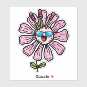 Pegatina Flor feliz