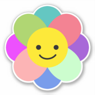 Pegatina Flor feliz