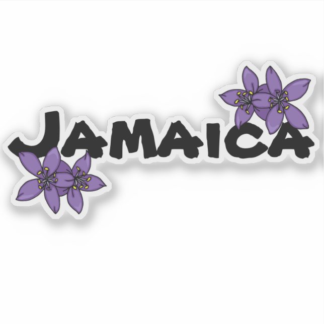 Pegatina Flor nacional púrpura de Jamaica (Anverso)