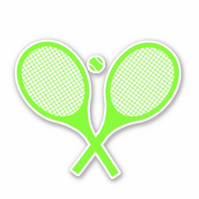 Pegatina Flor Neon Green Tennis Racquets Ball (Anverso)