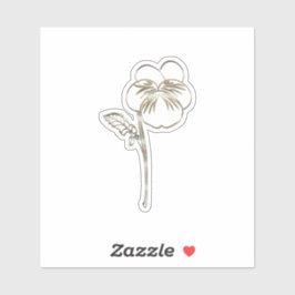 Pegatina Flor Pansy Violeta de Oro