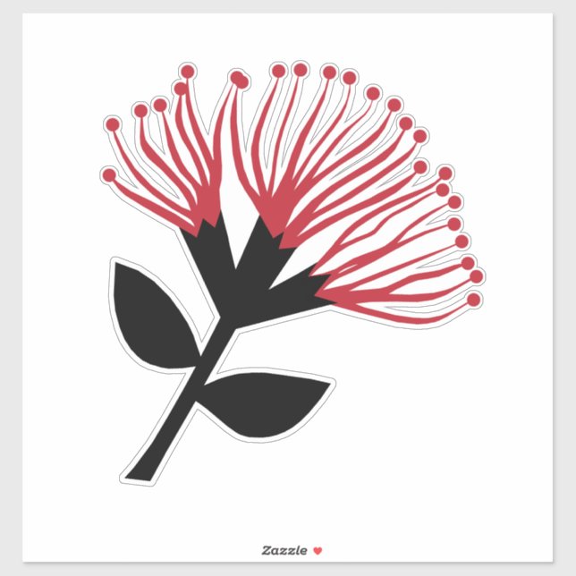 Pegatina Flor Pohutukawa, Nueva Zelanda (Hoja)