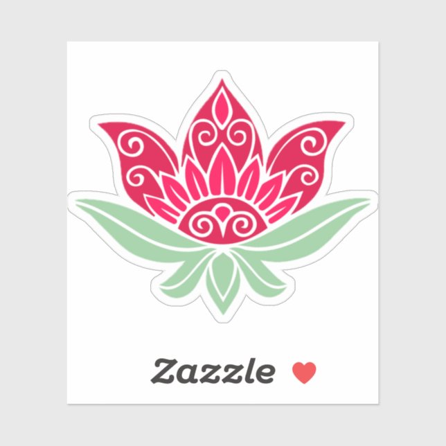 Pegatina Flor rosa Lotus (Hoja)