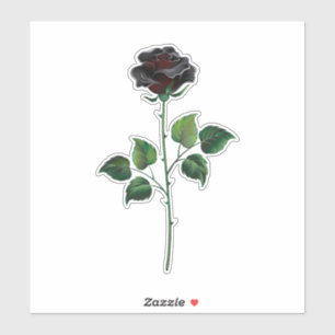 Pegatina Flor rosa negra