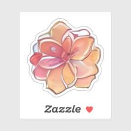 Pegatina Flor rosa y crema