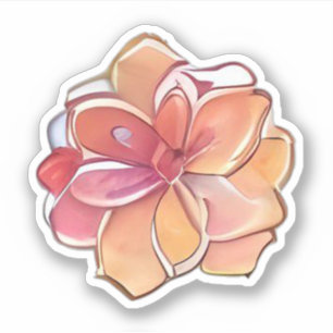 Pegatina Flor rosa y crema