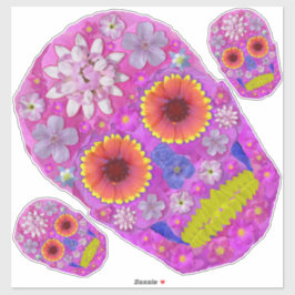 Pegatina Flor Skull 2