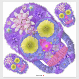 Pegatina Flor Skull 5