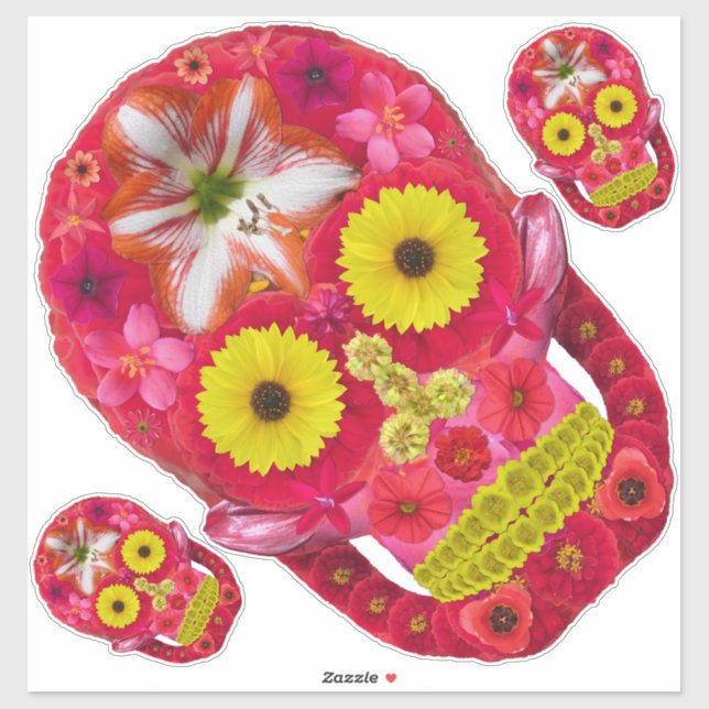 Pegatina Flor Skull 6 (Hoja)