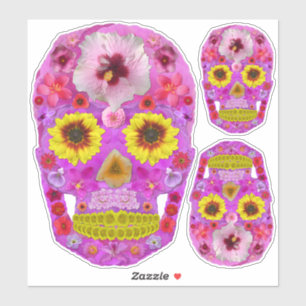 Pegatina Flor Skull 7