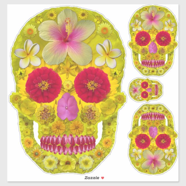Pegatina Flor Skull 8 (Hoja)