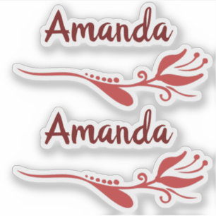 Pegatina Flor tulipán florece nombre personalizado rosa bo