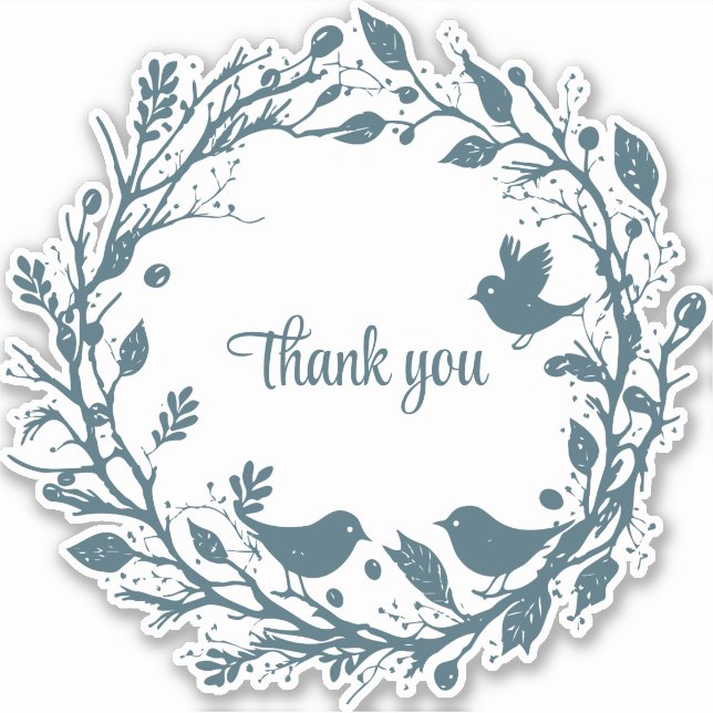 Pegatina Flora folclórica escandinava (Anverso)